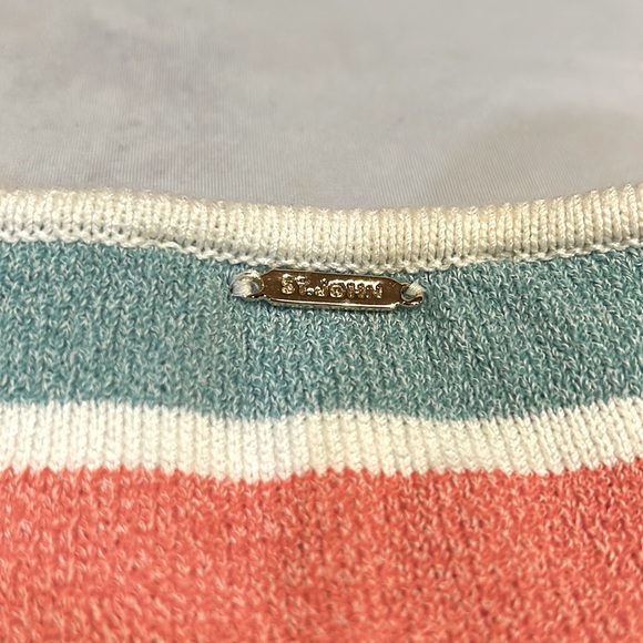 St. John Sport by Marie Gray knit sleeveless v neck striped sweater - Picture 5 of 7